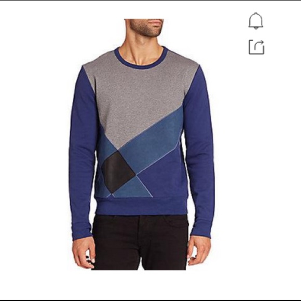 Burberry Cotton & Lambskin Color Block Sweatshirt!
